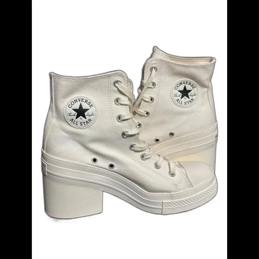 Converse Chuck 70 De Luxe Heel Egret White Platform Boots - Size M8 W10